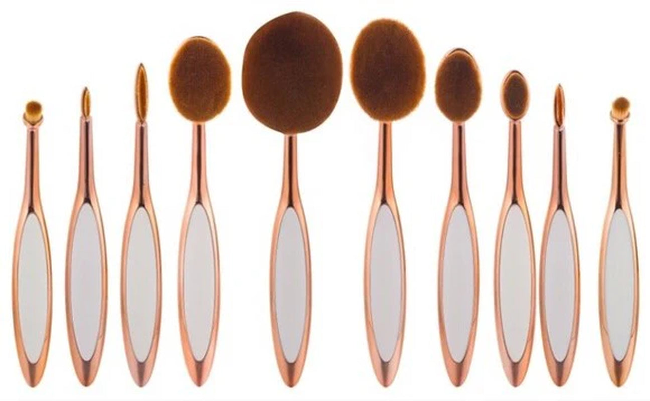 Beauty Experts Set of 10 Oval Beauty Brushes