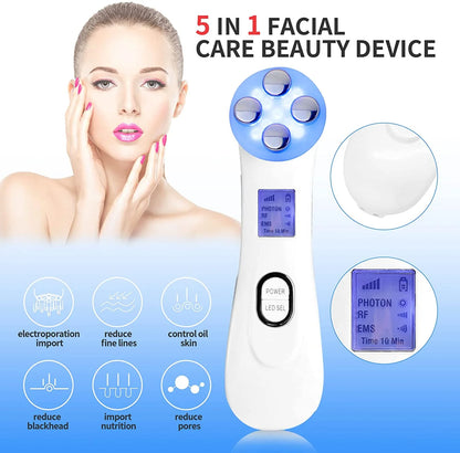 5 in 1 Facial Beauty Skin Tightening Machine RF LED Light Photon Therapy Beauty Device