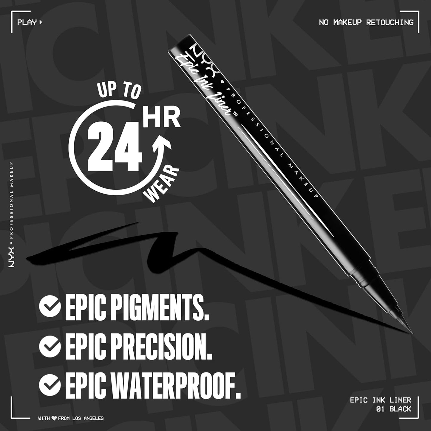 Epic Ink Liner, Waterproof Liquid Eyeliner - Black (Pack of 2), Vegan Formula