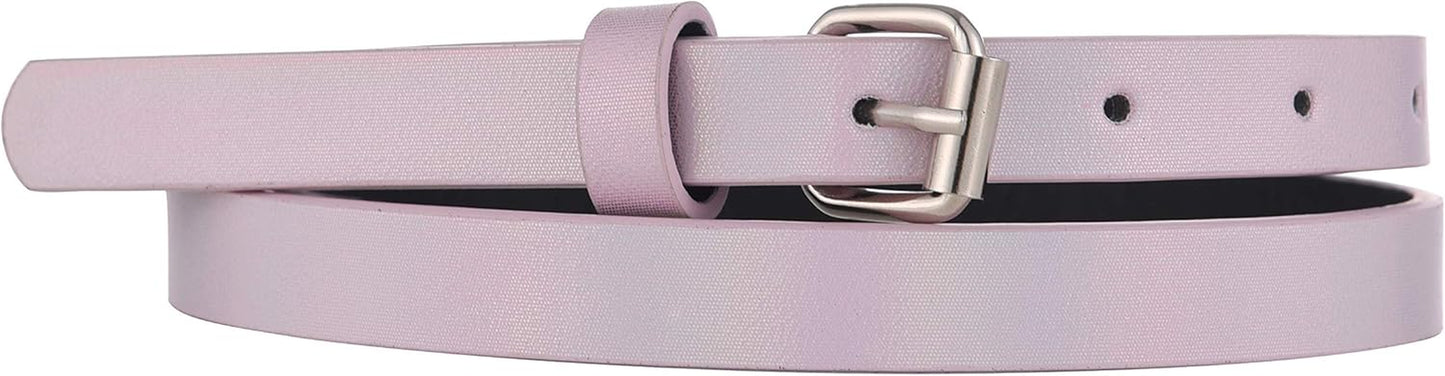 3 Pack Belts for Girls Rainbow Black Silver