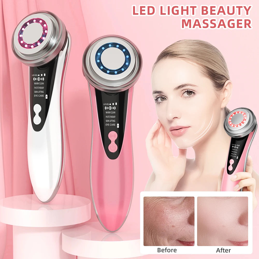 Women Beauty Personal Care Products Wholesale Led Electric Microcurre Face Massager Hot and Cold Face Beauty Equipment